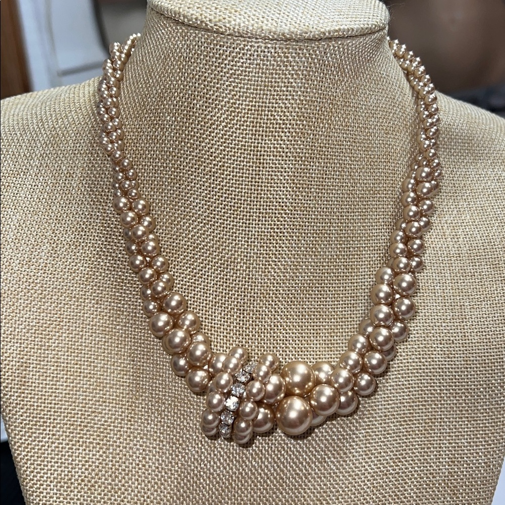 Vintage RMN Roman Faux Twisted Three Strand Pearl